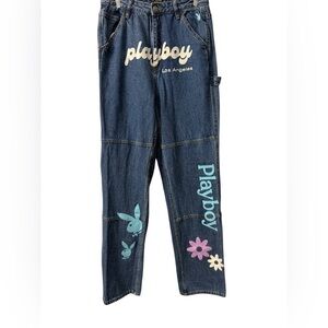 Women’s Playboy blue Denim Jeans with Floral and Bunny Design by Pacsun Size 29